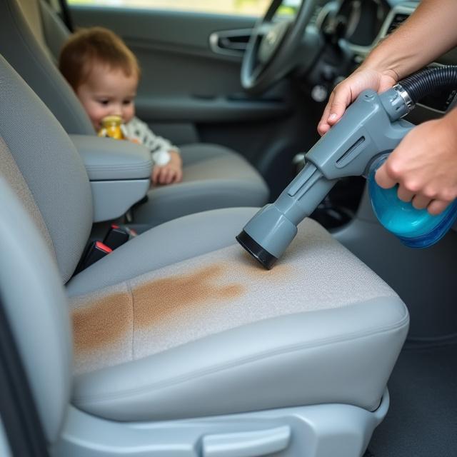 Rimozione macchie interni auto familiare bambini