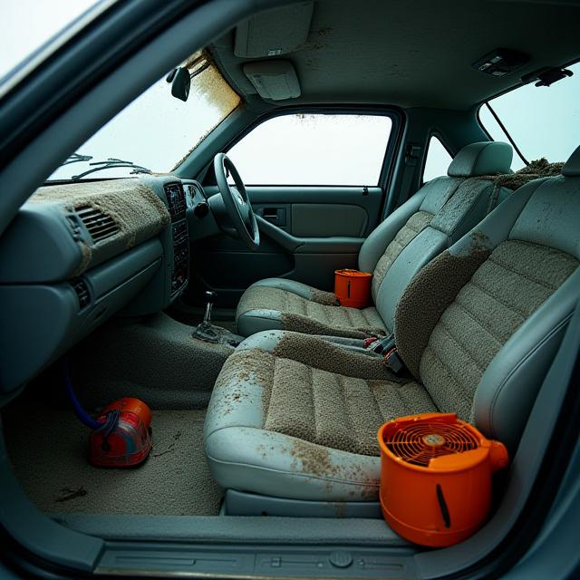 Pulizia profonda abitacolo allagato sanificazione